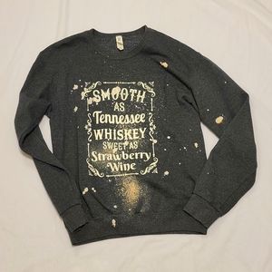 Charcoal gray smooth as Tennessee Whiskey sweet as Strawberry Wine sweater small